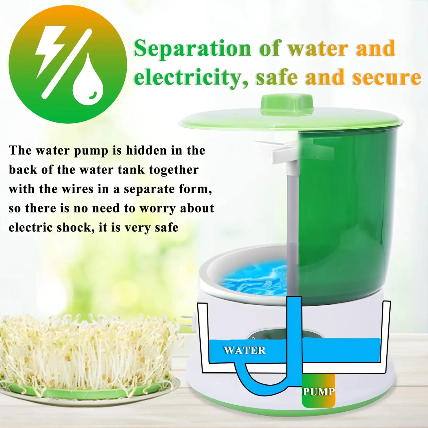 

Intelligent Bean Sprouts Machine Grow Automatic Large Capacity Thermostat Green Seeds Growing Automatic Bean Sprout Machine EU