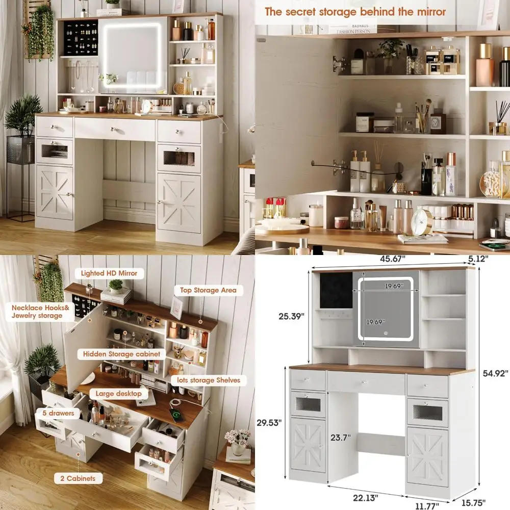 white 5 drawer wood dresser, 50