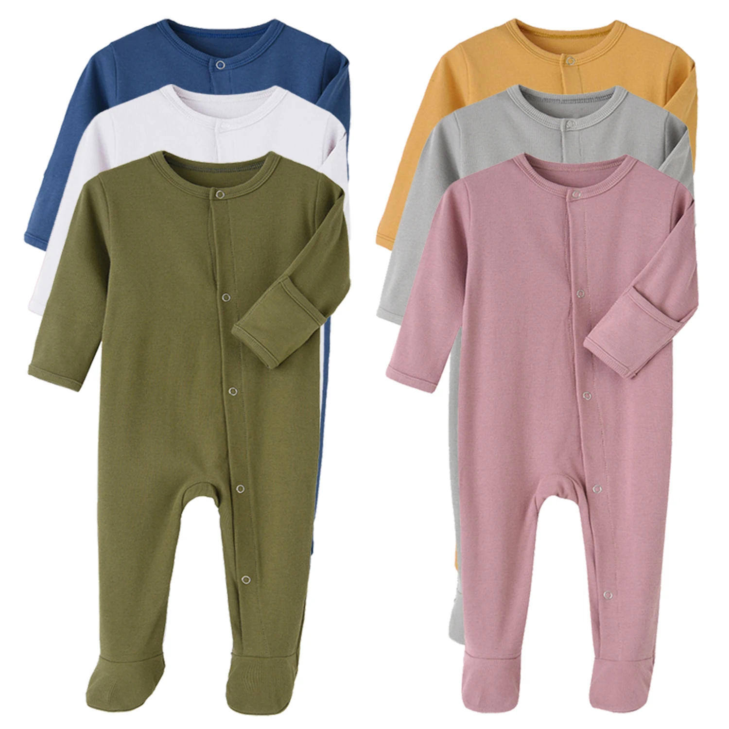 

Baby Rompers Girl Sleepsuits Boy Pajamas Sleepers 100% Cotton Long Sleeved Ropa De Bebe Jumpsuits Newborn One-Pieces Footies