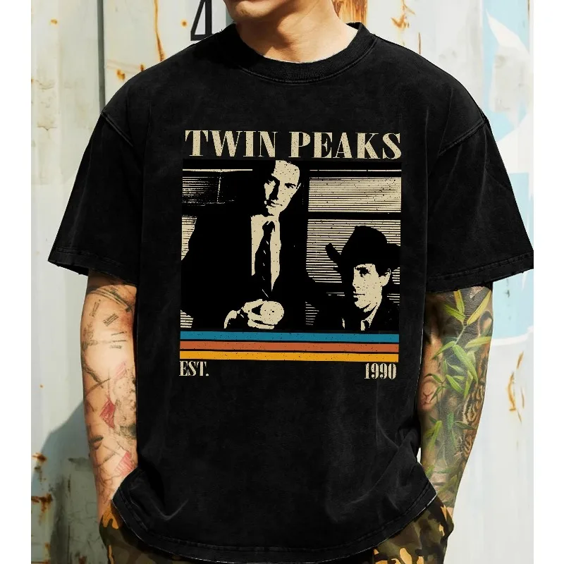 Dark Gray Pattern T-shirt Movie Men's T-shirt Summer New Item Suitable for Both Men and Women High Street T-shirt
