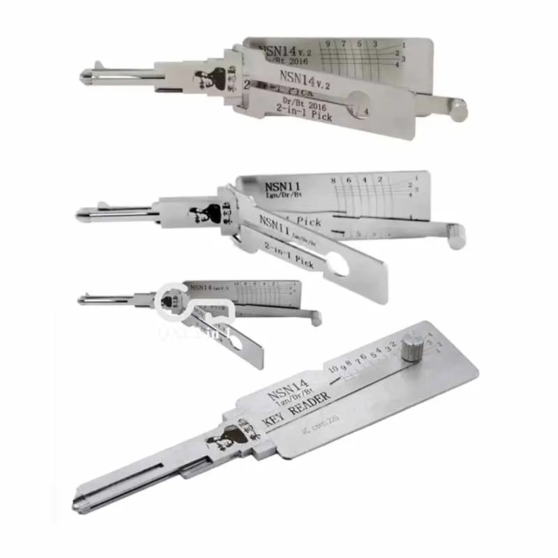 

1PCS for Nissan Lishi 2-in-1 NSN14 NSN11 NYN11 Pick and Hook Locksmiths Tool Door Key Decoder Car Locks Full Set Ganzua Lishi