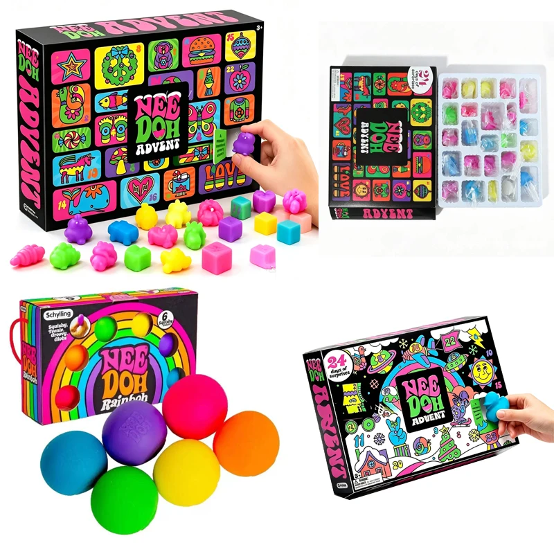 Needoh Christmas countdown calendar in 2026 treasure hunt New Year's surprise squishy fidget toys blind box toy  holiday gift