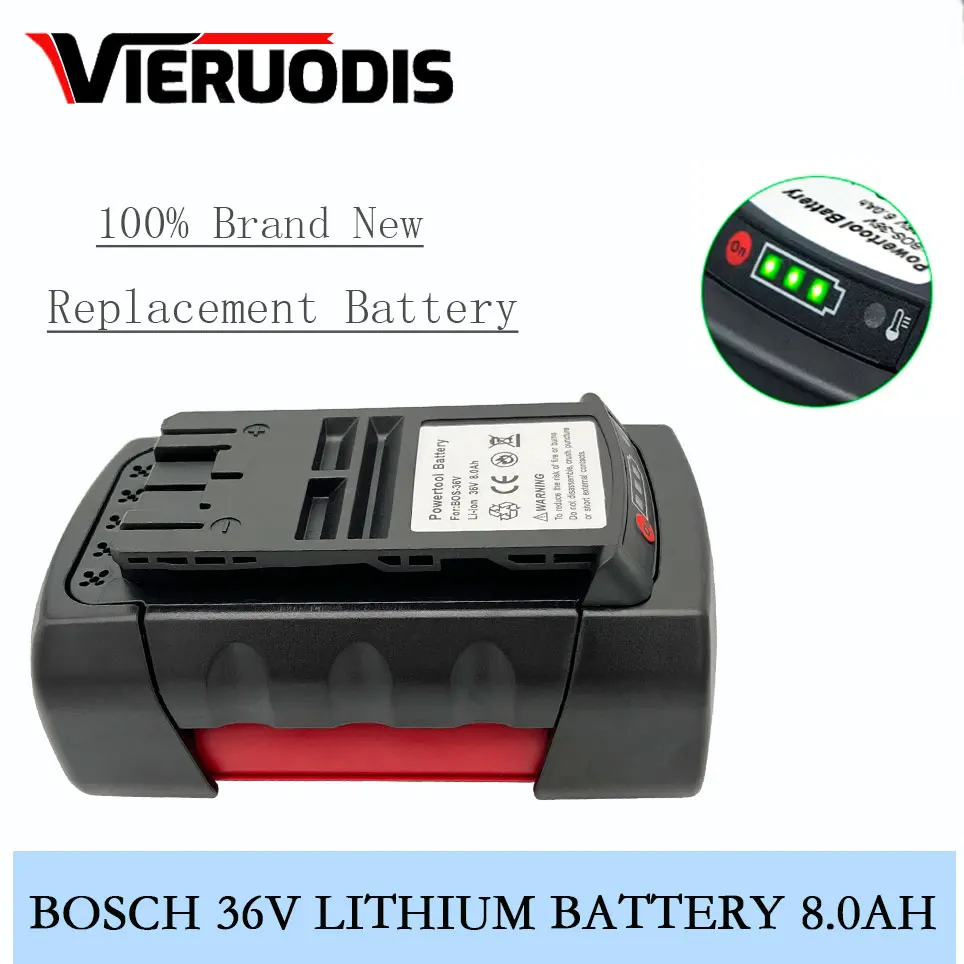 

36V 8000mAh Replacement Batteries Lithium-Ion for BOSCH Li-ion Rechargeable Battery BAT810 BAT836 BAT840 GBH36V-LI Power Tool