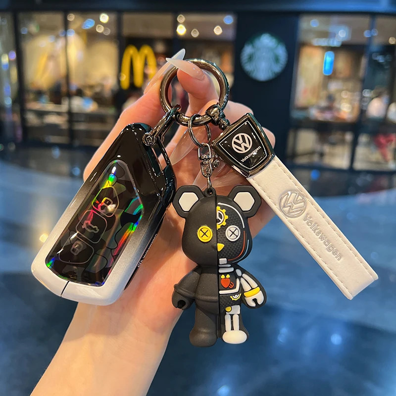 حافظة مفاتيح السيارة غطاء حقيبة لشركة فولكس فاجن فولكس فاجن جولف 8 MK8 ID.3 ID.4 كوبرا سكودا اوكتافيا A8 سيات ليون MK4 2020 2021 فورمينتور تاراكو #2