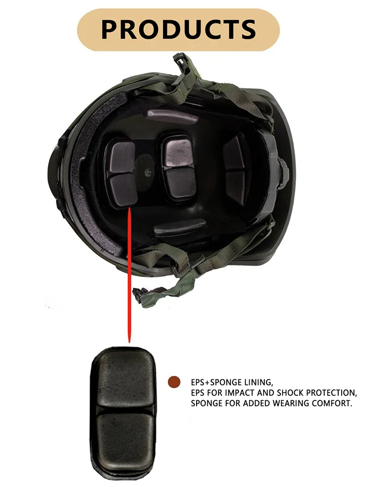 FAST Tactical Protective Helmet, Airsoft MH Helmet, ABS, New Thickened Outdoor, PJ Air Gun Shooting, CS Protective Equipment