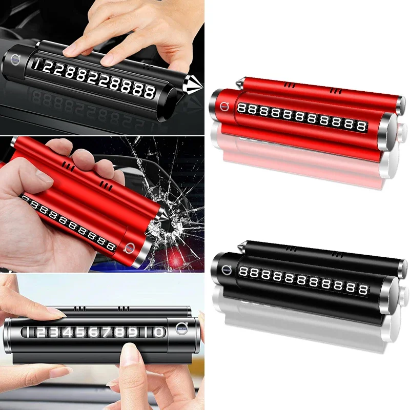 

Car Safety Hammer Multifunctional Aromatherapy Temporary Car Parking Plate For Volvo Rdesign S80 V40 V50 V60 V70 S80L XC60 XC90