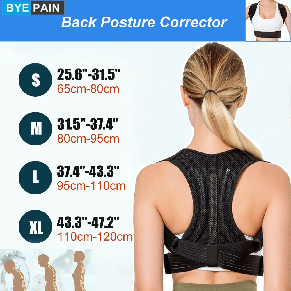 

Back Brace Posture Corrector for Men and Women - Adjustable Posture Back Brace for Upper and Lower Back Pain Relief