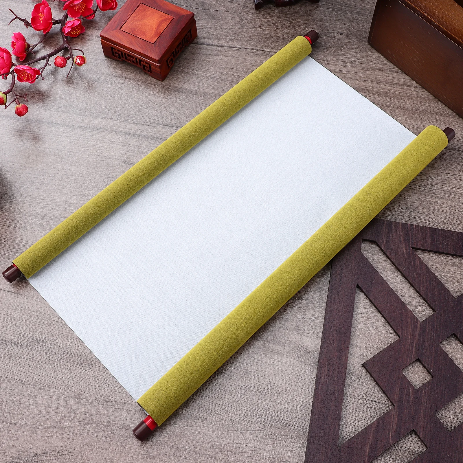 

Water Writing Canvas Long Scroll Blank Paper Hanging Prop Portable Chinese Desk Cloth Reusable Calligraphy Art Practice