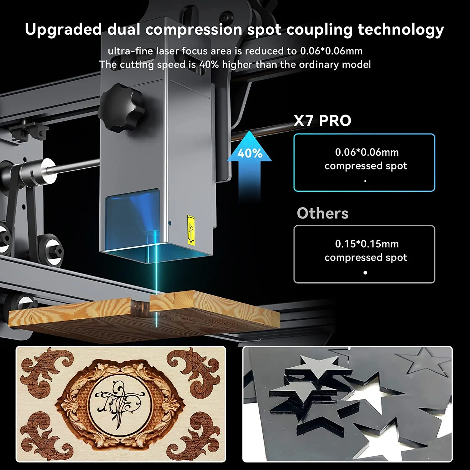 ATOMSTACK X7 Pro 50W Laser Engraver Ingravor Cutter 10W Output Power CNC Laser Marking Cutting Machine DIY For Wood Metal Glass