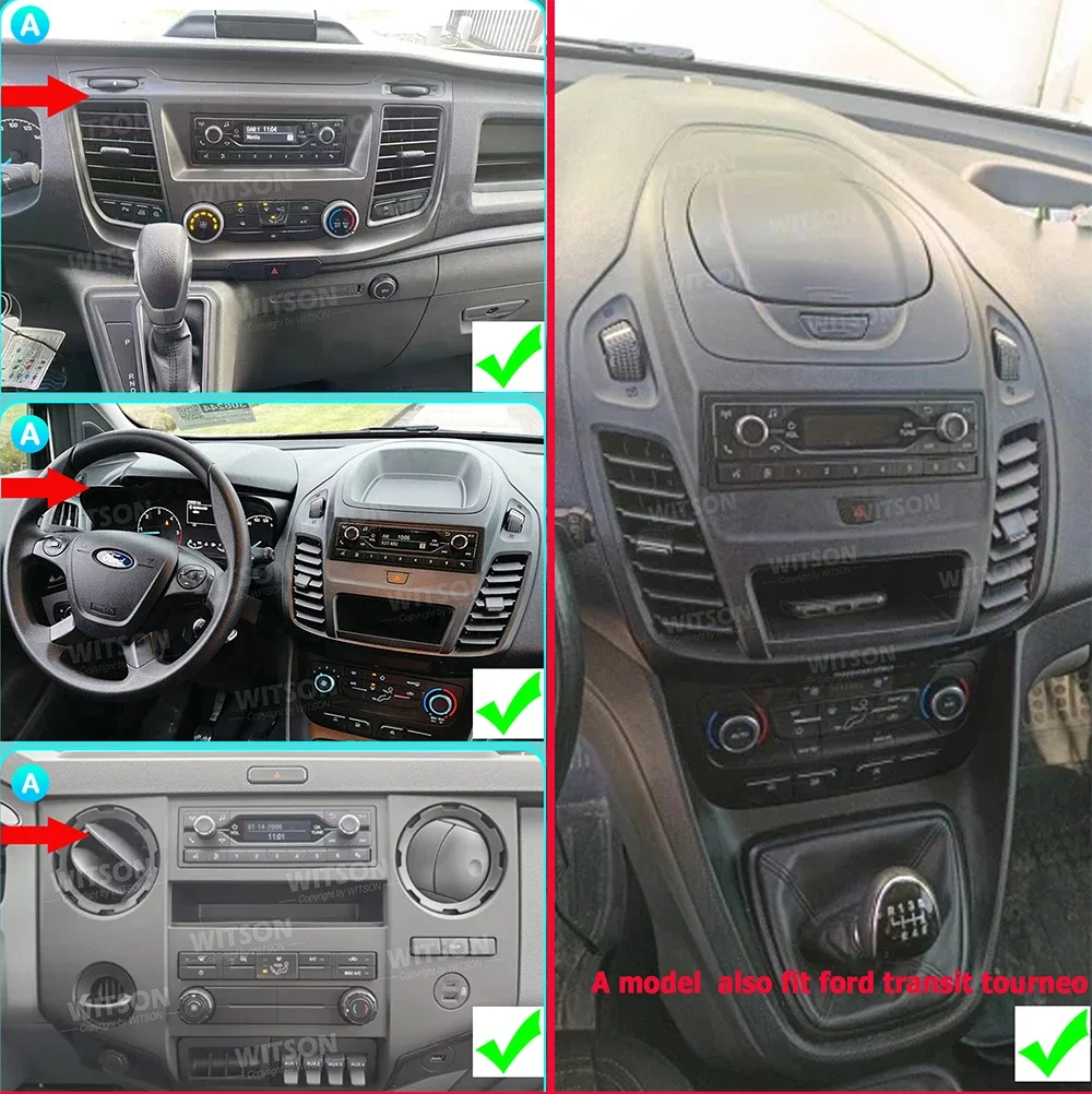 Android 14 CarPlay Car Radio GPS Audio 10.88' + Buttons Phone Holder For Ford Transit Custom 300 350 2017-2023 Multimedia Player