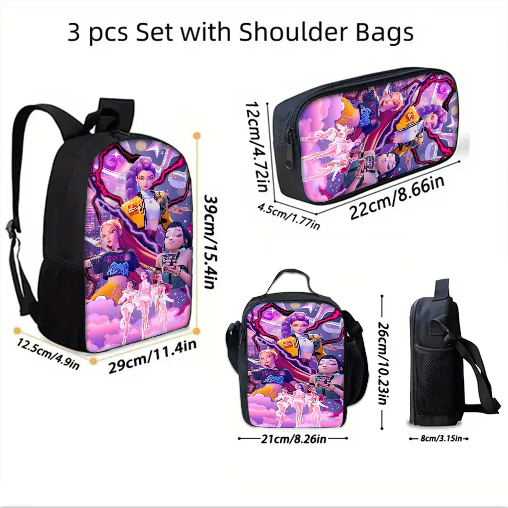 Детский школьный рюкзак Kpop H-Hunters с сумками для обеда, пеналами, школьными сумками для мальчиков и девочек D-Demons, лучший подарок