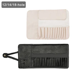 12/14/18 Hole Makeup Brush Bag Functional Cosmetics Case Travel Organizer Make Up Brushes Protector Makeup Tools Rolling Pouch