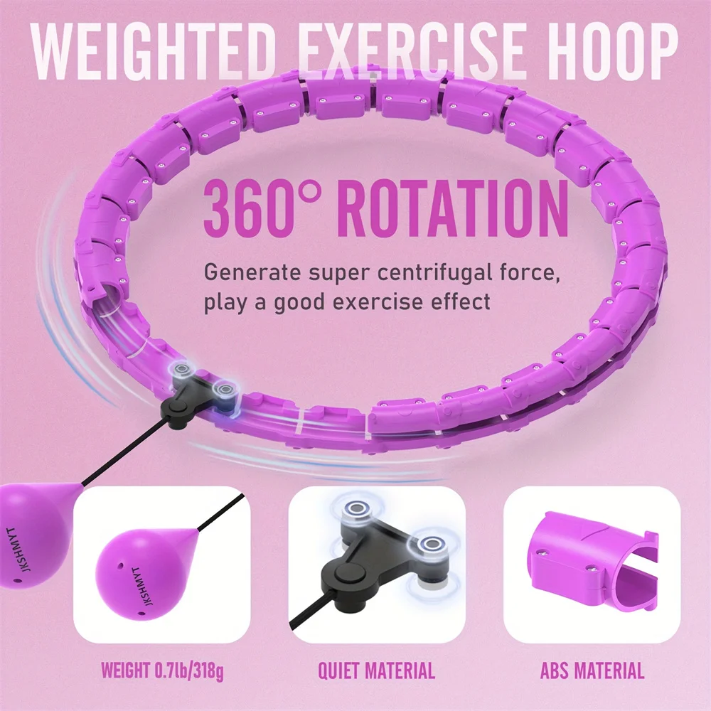 Hula Circle Adult Weighted Hoop Weight Loss Large Size Intelligent Exercise Adjustable Handle Detachable Knot 24 Sections