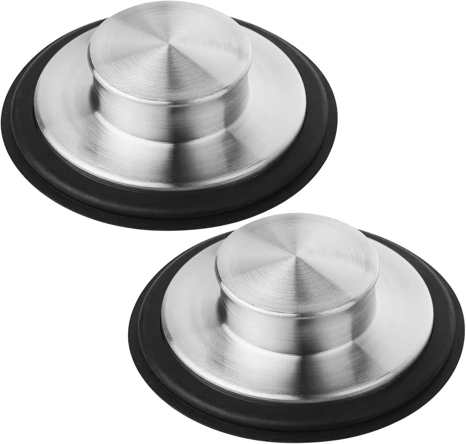 

Kitchen Sink Drain Stopper Cover, 2PCS Stainless Steel Garbage Disposal Plug 3.34 Inch with Rubber Seal for Standard 3-1/2 Inch