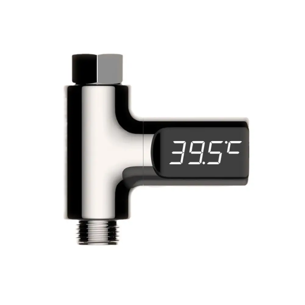 

LED Display Household Water Shower Thermometer 5-85℃ Flow Self-powered Water Thermometer Monitoring Baby Care Energy Smart Meter