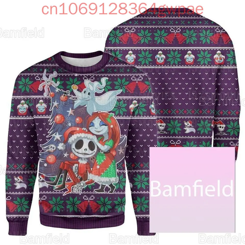 Jack Skellington and Sally Christmas Ugly Sweater Men's Women's Tops The Nightmare Before Christmas Ugly Christmas Sweater