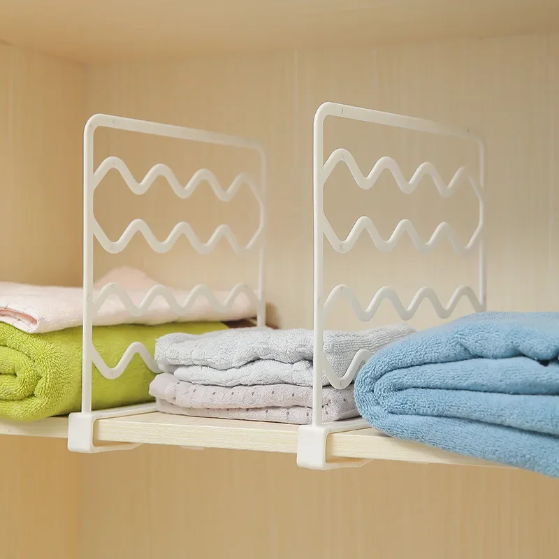 1/2 قطعة خزانة المنزلية الرف فواصل الملابس مقسم المنظم خزانة التقسيم رفوف سلك رفوف اكسسوارات المنزل #1