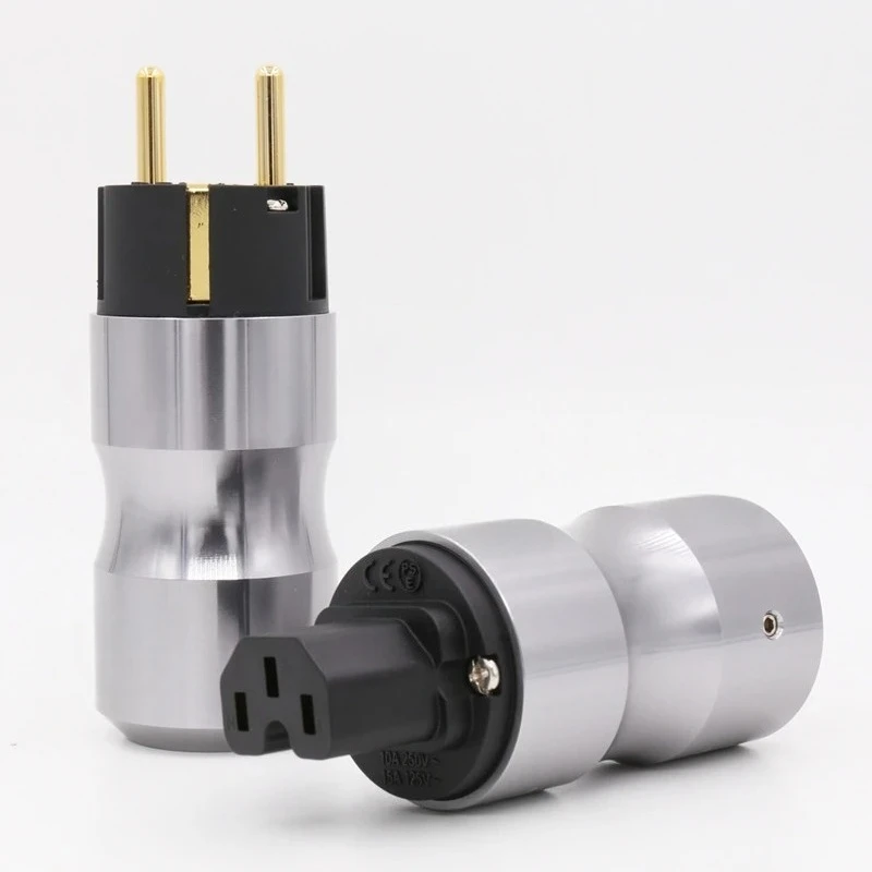 24K Vergoldeter Europäischer Standard-Netzstecker für Audio-HIFI-Geräte mit Europäischer Weiblicher Stromversorgungssteckdose – Detail 7