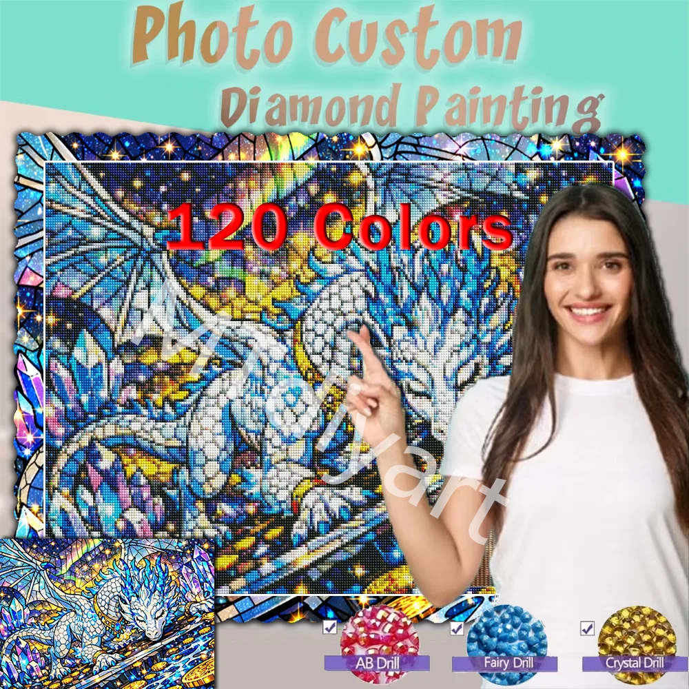 

Photo Custom 120 Colors Print Colored Canvas Borders Symbol Stickers Resin Diamond Painting Crystal Fairy Dust AB 5D DIY Decor
