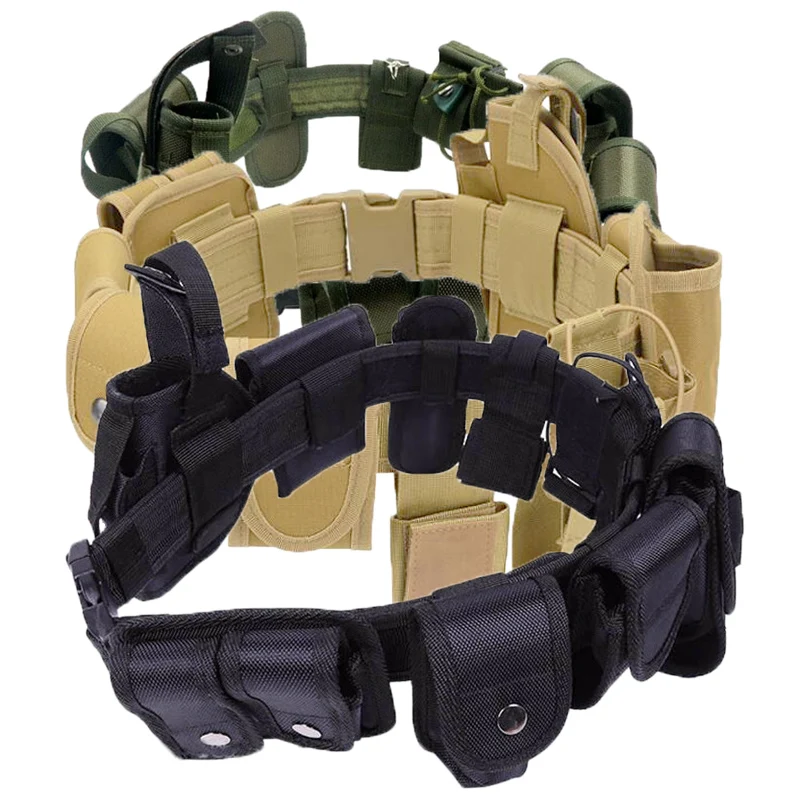 

10pcs Police Tactical Trimmings Security Belts Military Training Safety Guard Belt Utility Duty Waist Support Warbelt Equipment