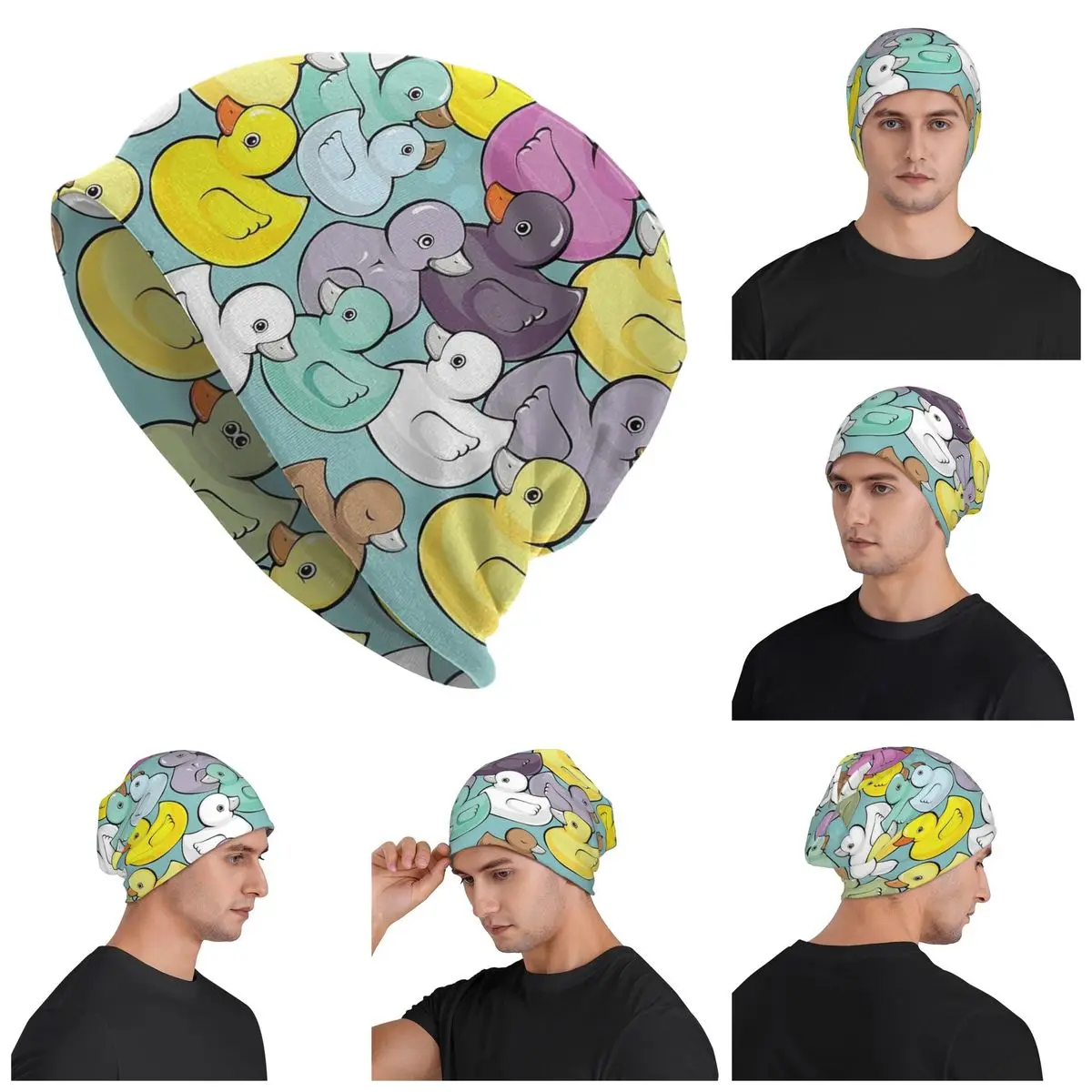 

Желтые классические шапки унисекс с резиновой уткой для взрослых, вязаная шапка с капюшоном, теплые шапки в стиле хип-хоп, осенне-зимние уличные шапки Skullies