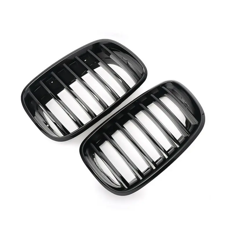 Fit For BMW X5 X6 E70 E71 2007-2013 Single Slat Front Bumper Kidney Grille Racing Grill Air Intake Radiator Guard Car Decoration