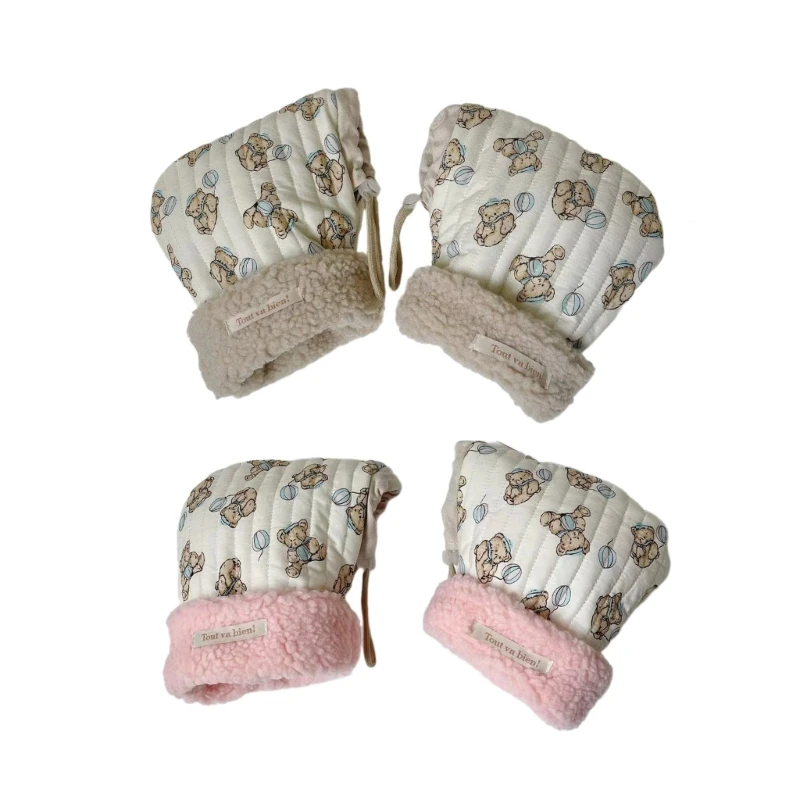 

Cartoon Bear Handmuffs Soft Warm Children Scooter Gloves for Boys and Girls