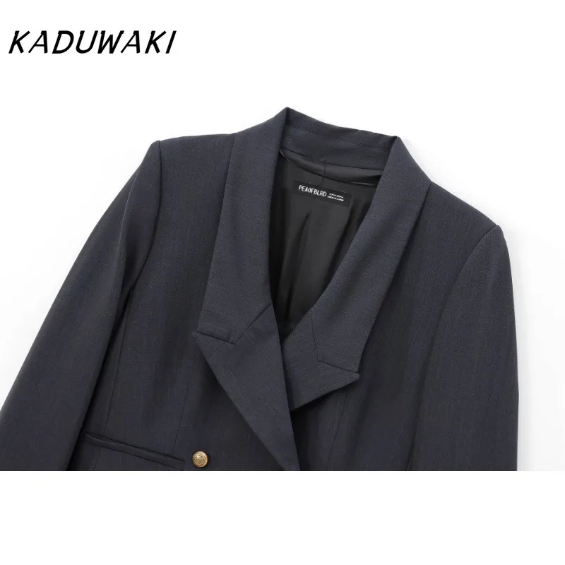 KADUWAKI Fashion Lapel Long-sleeved Single-breasted Blazer Simple Bell-bottomed Pants Fall Versatile Commuter Set Leggins Mujer