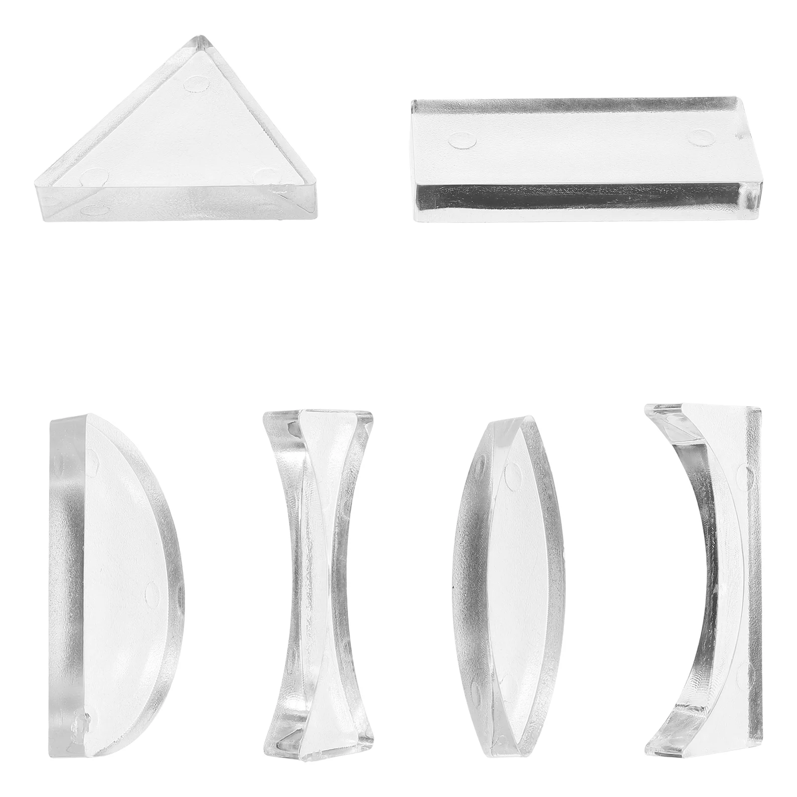 

6 Pcs Optical Lenses Concave Convex Experiment Rectangle Light Refraction Reflection Demonstrator Acrylic Experiments