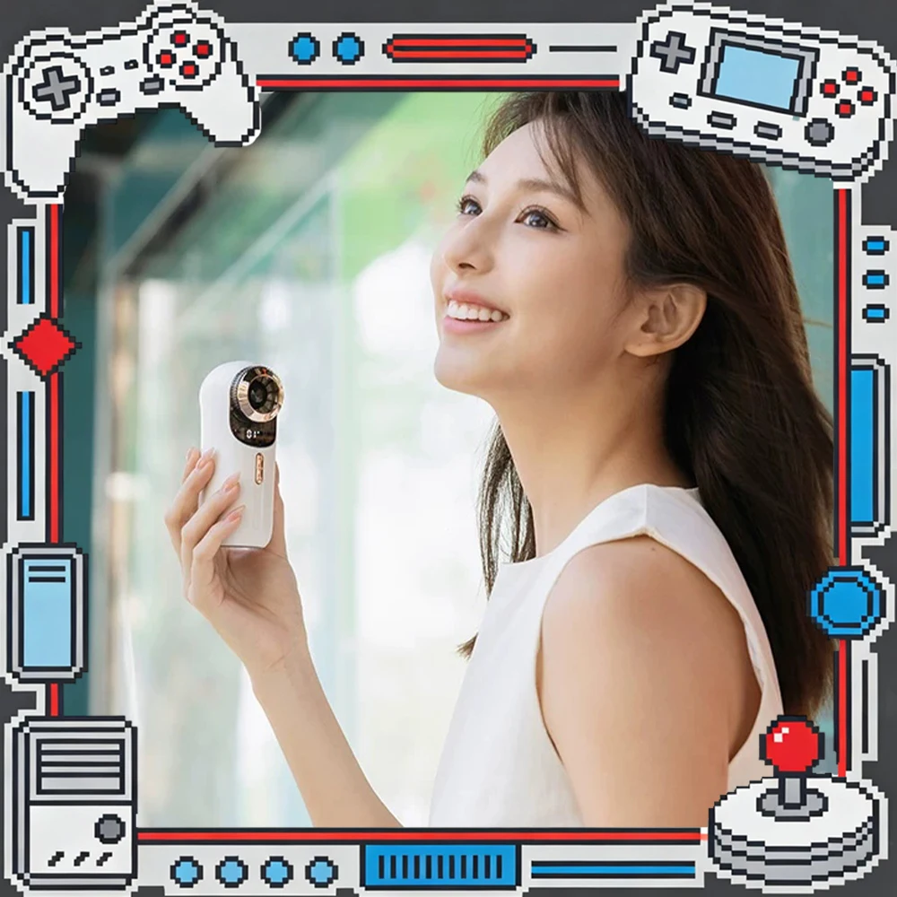 

KINYILO LLD-F96 Handheld Fan 100 Th Gear Wind Power Handheld Small Fan Intelligent Digital Display Low Noise Light Weight Gifts