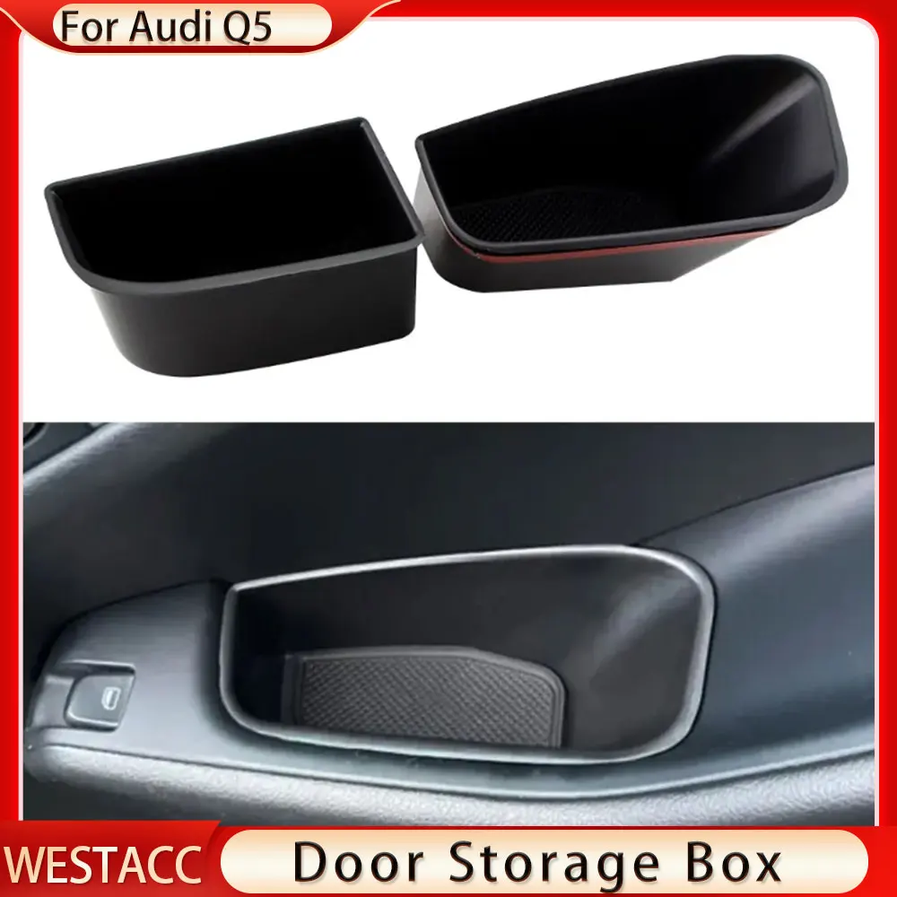 

For AUDI Q5 2009 - 2016 Door Storage Box Door Barrel Case Door Handle Stowing Holder Container Organizer Interior Accessories
