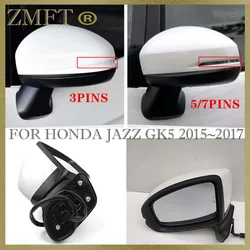 76208-T5G-H21 Car Rearview Side Mirror  Assy For HONDA FIT GK5 2015 2016 2017 2018 Base Color 3PINS 5PINS 7PINS