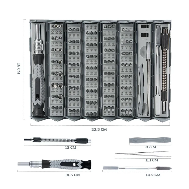 Bamboo shaped 126 piece manual screwdriver set, multifunctional precision maintenance kit