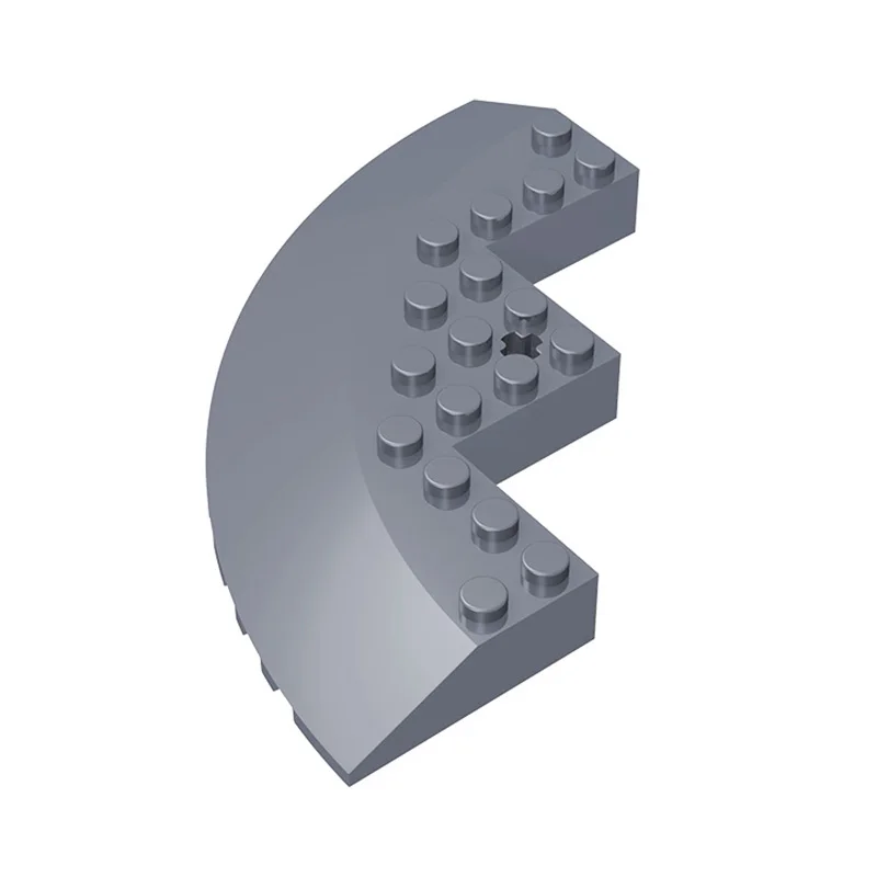 Gobricks 1 Stück Ziegel runde Ecke 10x10 mit Neigung 33 Rand Achs loch Facetten ausschnitt kompatibel mit Ziegel DIY Geschenk