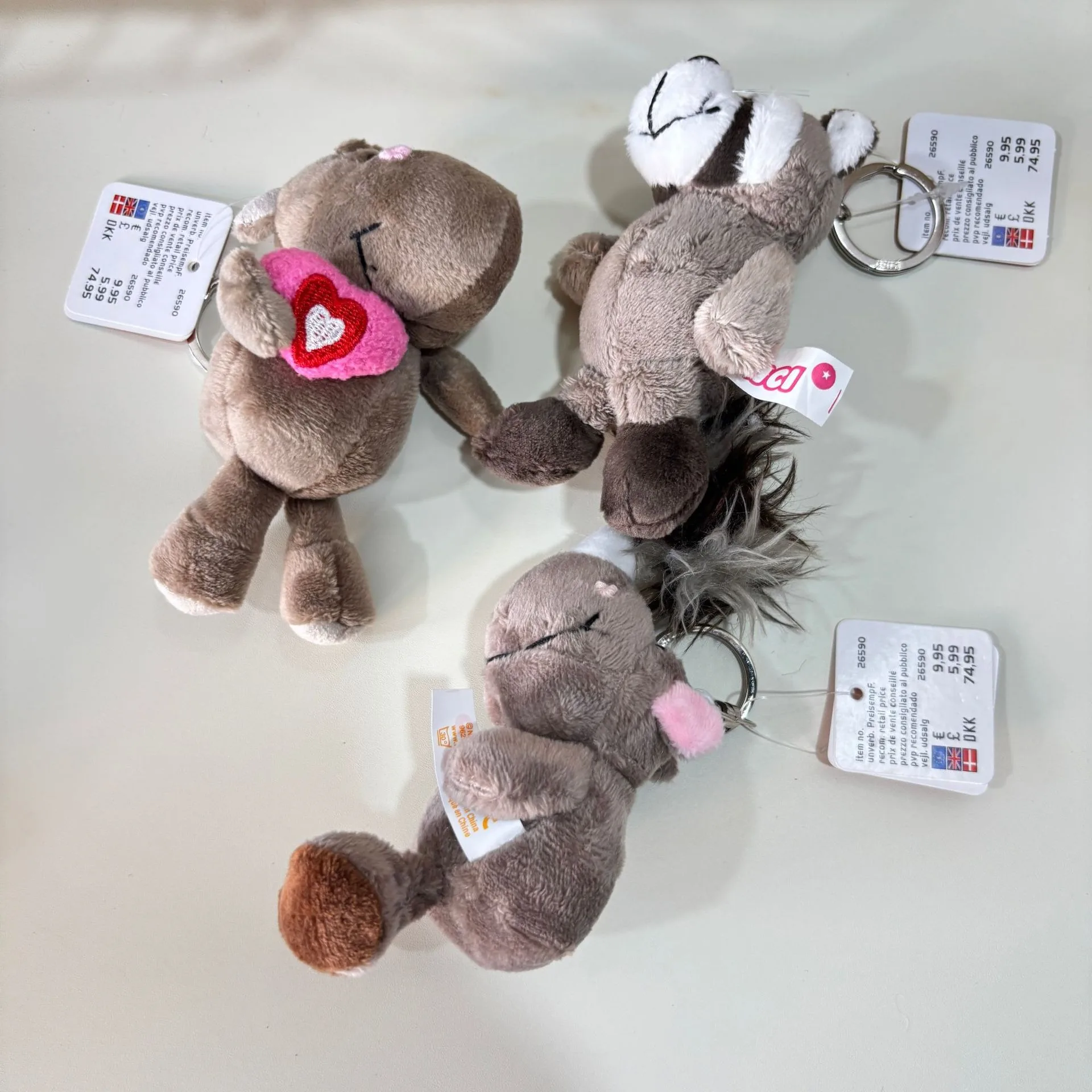 Cute Color-Block Animal Plush Keychains (Lion and Cow), Plus cartoon Animal Plush Toys, Bag Charms, and Accessories. - view 5