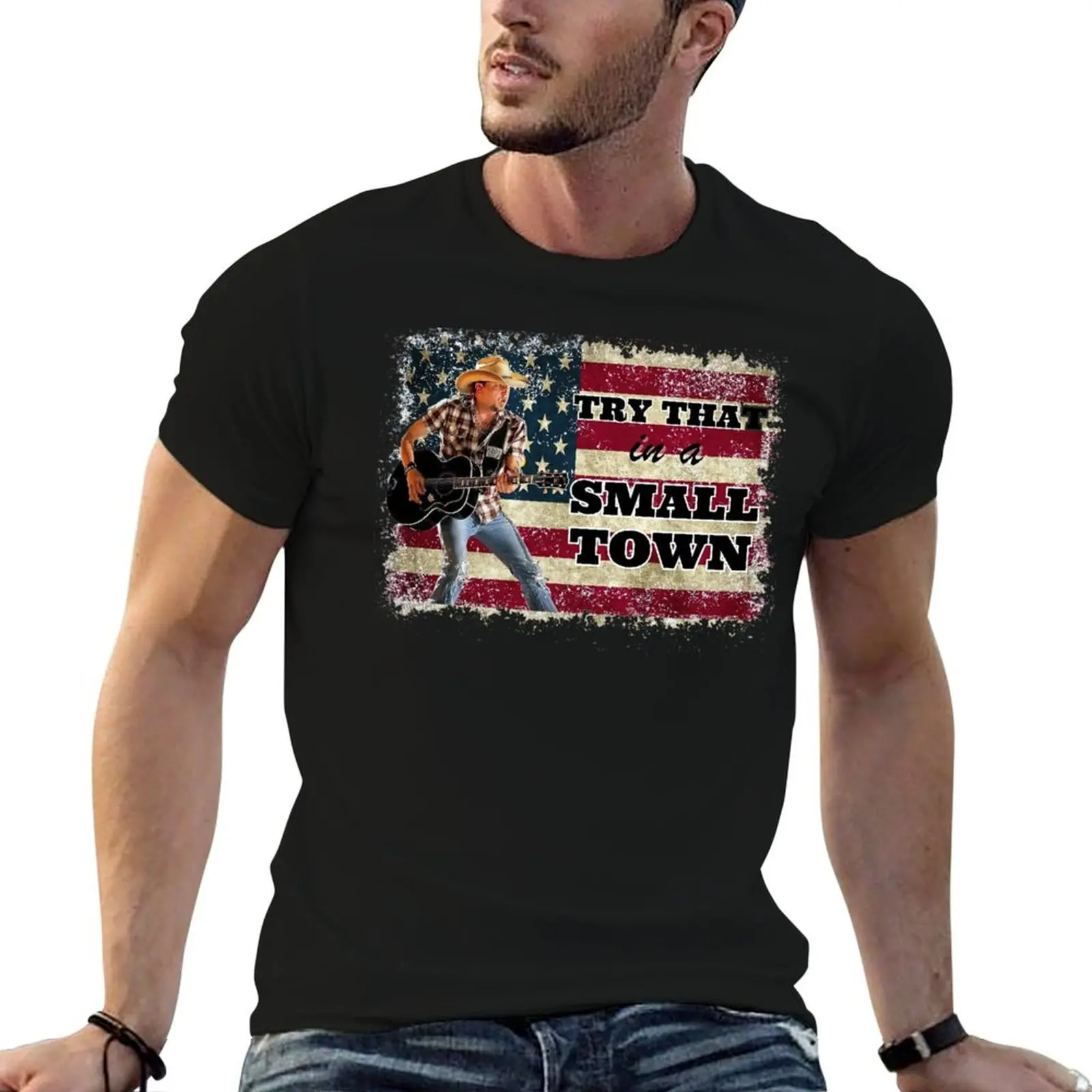 

Jason Aldean Small Town T-Shirt funny t shirts man printed t shirts for man T-Shirt