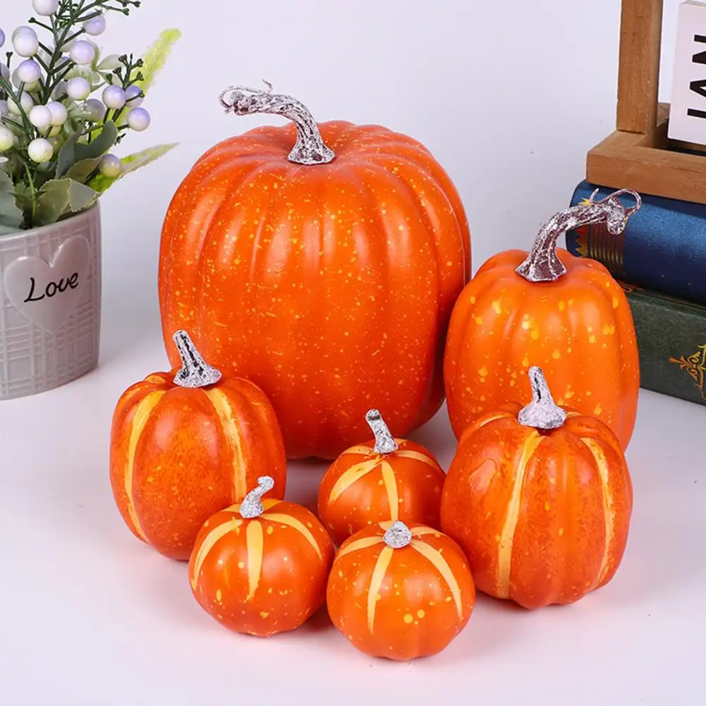 Accents de Citrouille Résistants à l'Humidité, Ensemble de Décoration de Récolte d'Automne, Citrouilles Artificielles pour Centre de Table de Ferme, Halloween pour Enfants