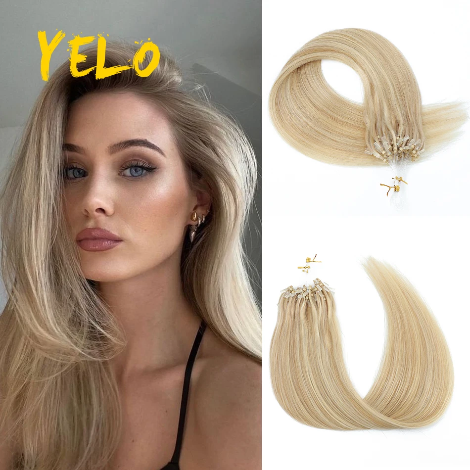 Straight Loop Micro Ring Hair Extensions Brazilian Remy Human Hair Extension Natural Capsule Keratin 50G/Pack Bundles Extension