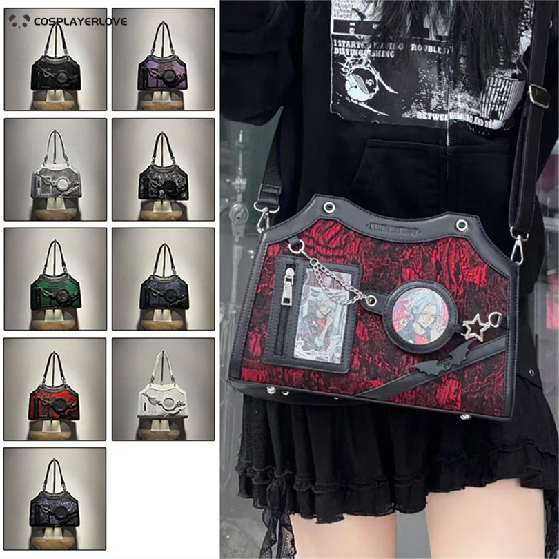 2026 Lolita Original Gothic style Snake Print Cool Girls Fans Lolita Jirai Kei Itabag Student Shoulder Bag Crossbody