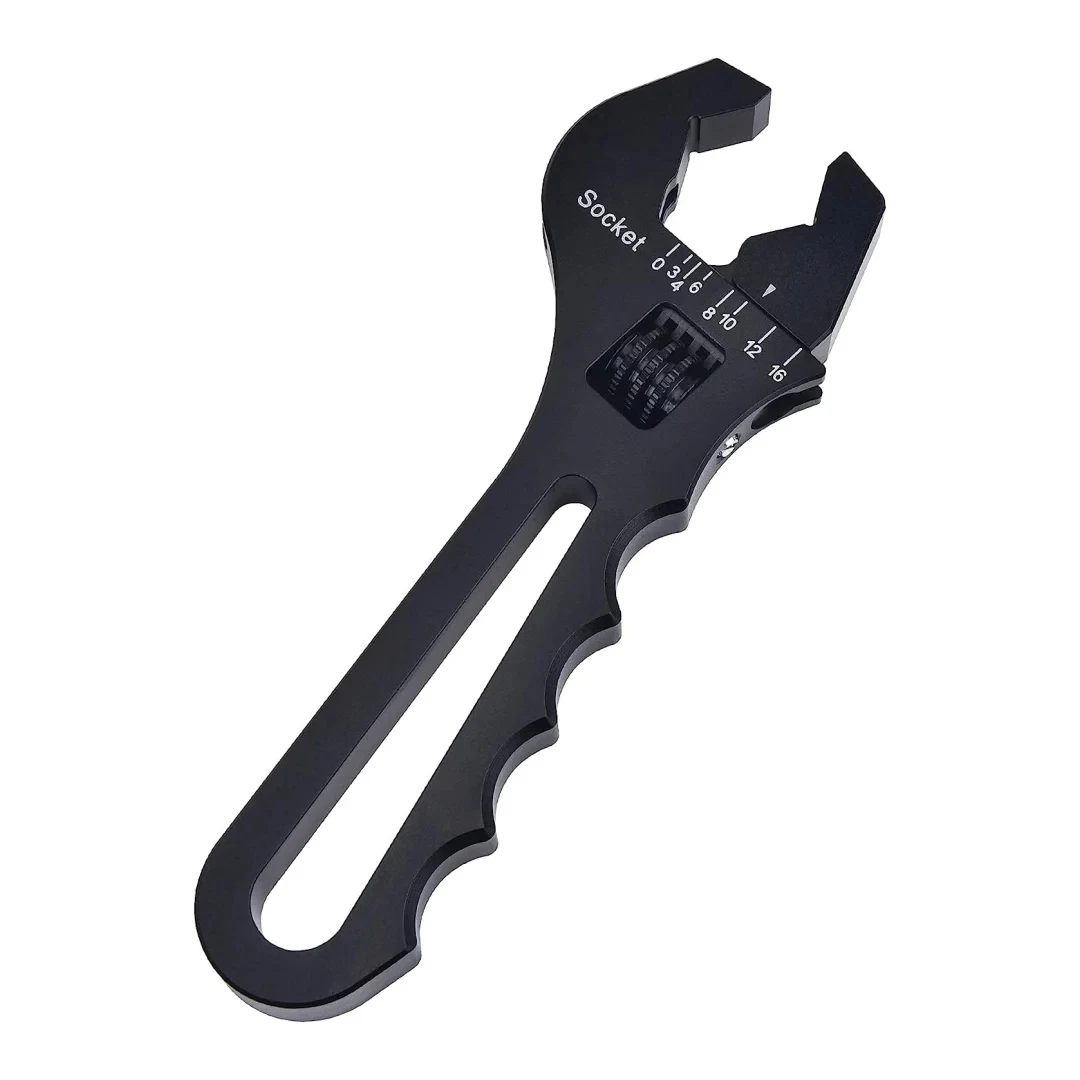 Adjustable An Fitting Wrench 3AN-16AN Fitting Spanner Lightweight Aluminum，for An Hose Fitting Adapters End Black