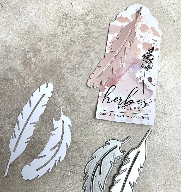 

Металлические вырубные ножи Mmao Crafts для декора перьев, тиснения на бумаге/фотокарточках, для скрапбукинга