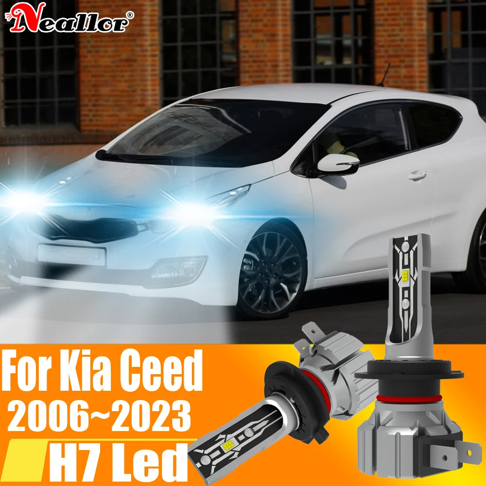 2pcs High Power H7 Led Headlight Canbus No Error H18 Car Bulb 6000K White Light Moto Diode Lamp 12v 55w For Kia Ceed 2006~2023