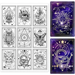 Divination Magic Clear Stamp Vintage Clear Rubber Stamps Tarot Cards Silicone Stamps for DIY Scrapbooking Photo Album Decorative