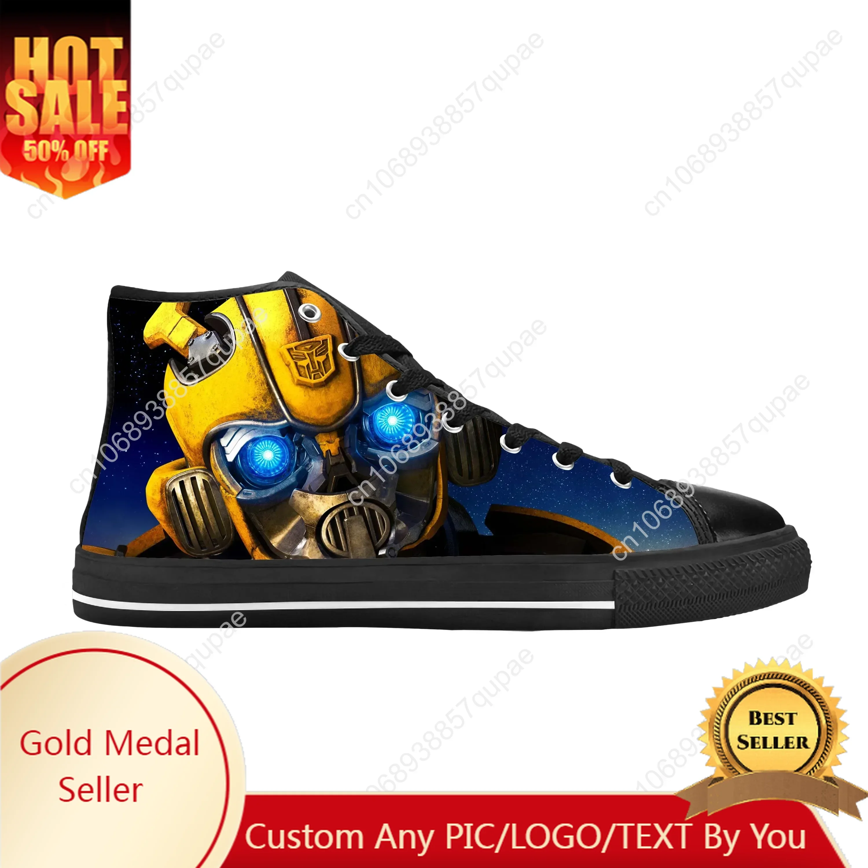 

Transform Bumblebees Anime Cartoon Manga Comic Casual Cloth Shoes High Top Comfortable Breathable 3D Print Men Women Sneakers