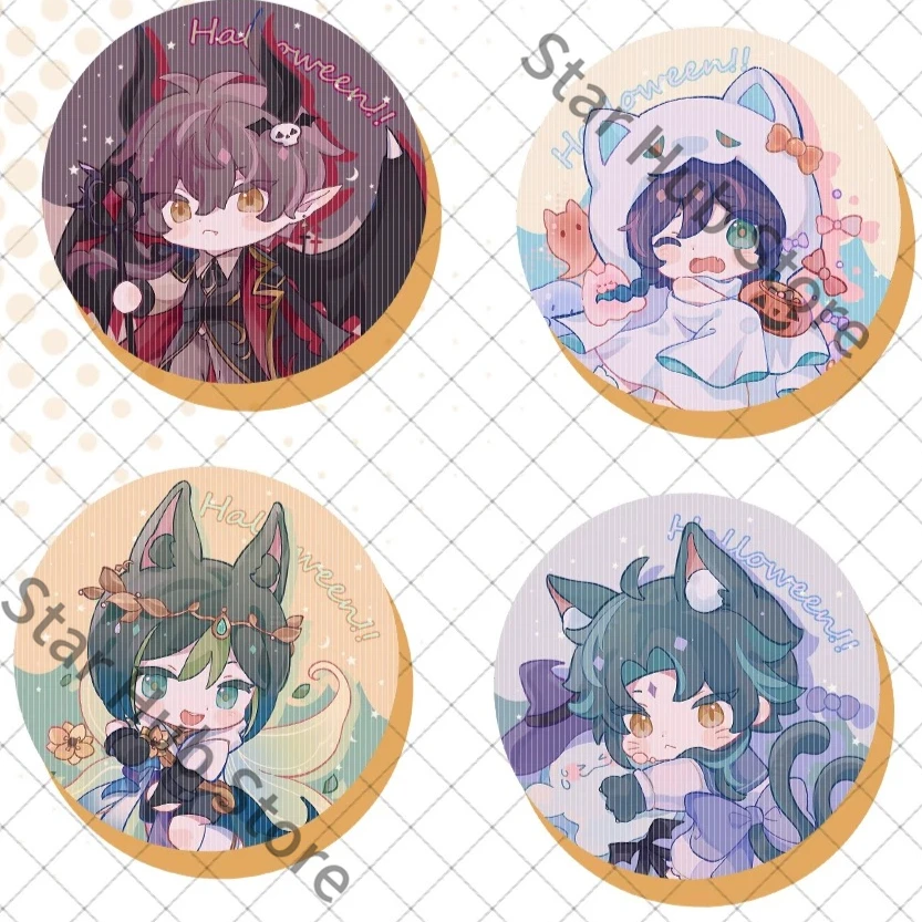 Genshin Impact Xiao Shikanoin Heizou Tinplate Badge Pendant Keychain Backpack Charm Cosplay Colleagues Adorable Souvenir Gifts view 4