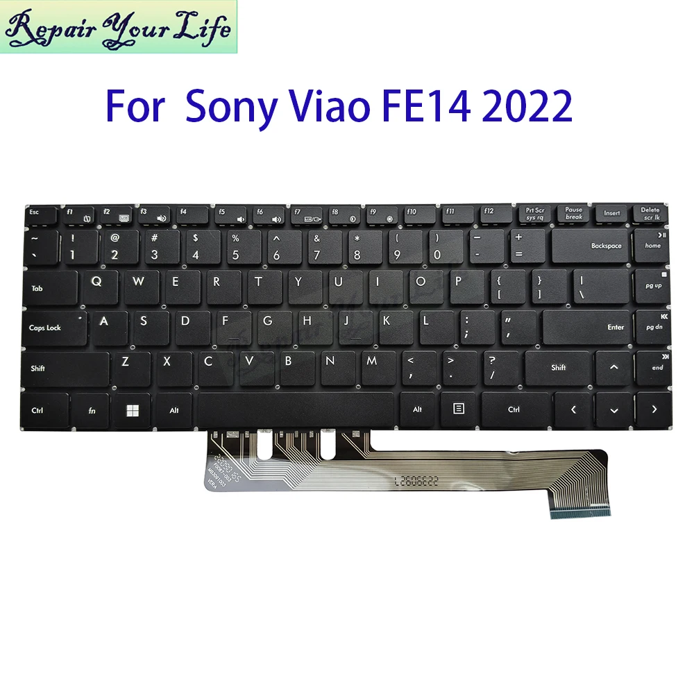 Teclado retroiluminado em inglês dos EUA para Sony Vaio FE14 2022 VJFE44 VJPX12F11X VJFE49F11X Notebook Teclado V6399B F0087-003 MB3091003