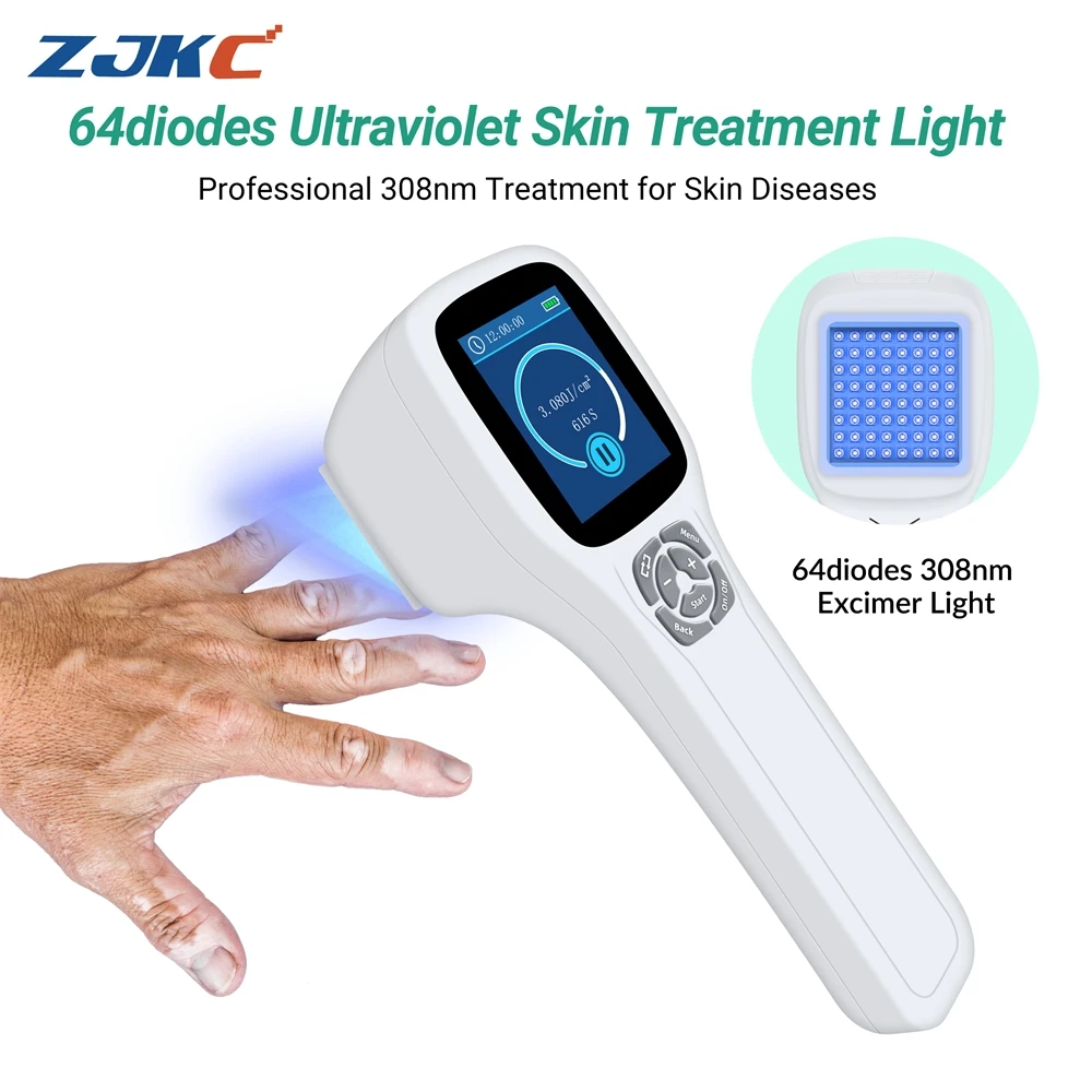 ZJKC UV Light Therapy Machine for Vitiligo 308nm Excimer Light Treatment for Pigmentary Skin Disease Psoriasis Eczema