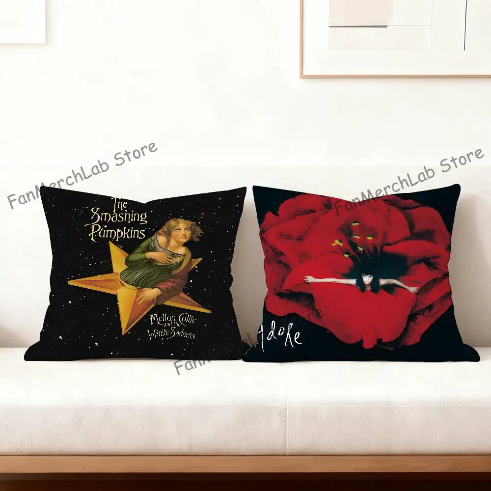 S-Smashing Pumpkins Band Cushion For Bedroom Car Coffee Shop Room and Living Room Sofa Decorative Pillow Cover Case