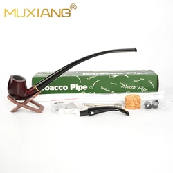 2 in 1 Heather wood  Tobacco churchwarden Pipe Briar wood smoke pipe with clean kit:  One pipe body with long/short mouthpiece