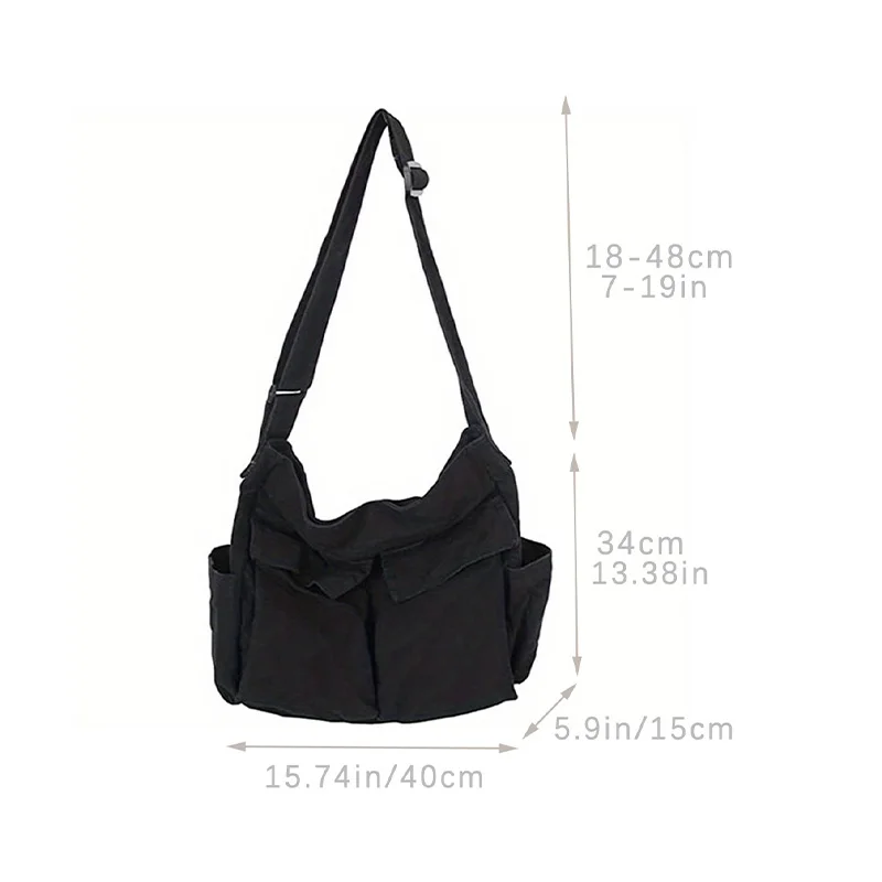 Stylish Canvas Messenger Bag Perfect for Casual Travel Everyday Use Multi Pocket Shoulder Bag